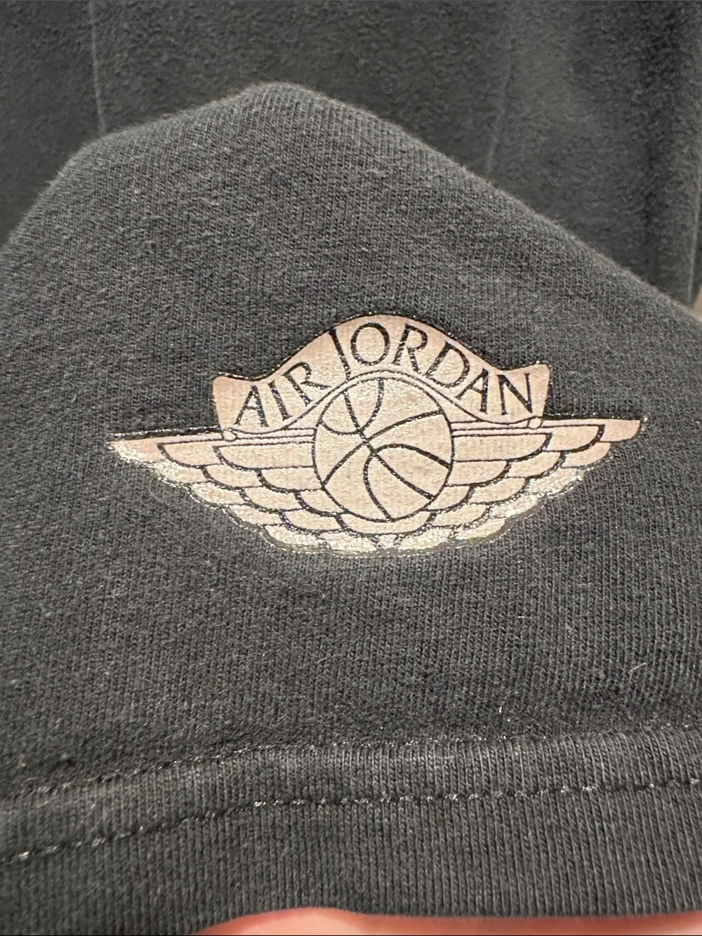 Nike Air Jordan vintage y2& black with white shiny graphic t-shirt